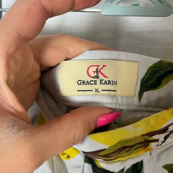 Grace Karin Lemon Print A-Line Skirt - Picture 2 of 4